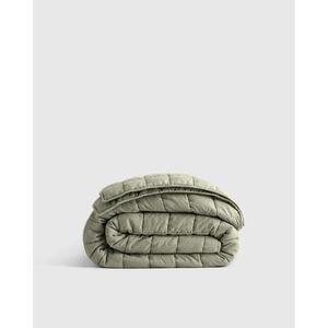 Quince European Linen Box Quilt Size Twin Color Moss ~ NWOT